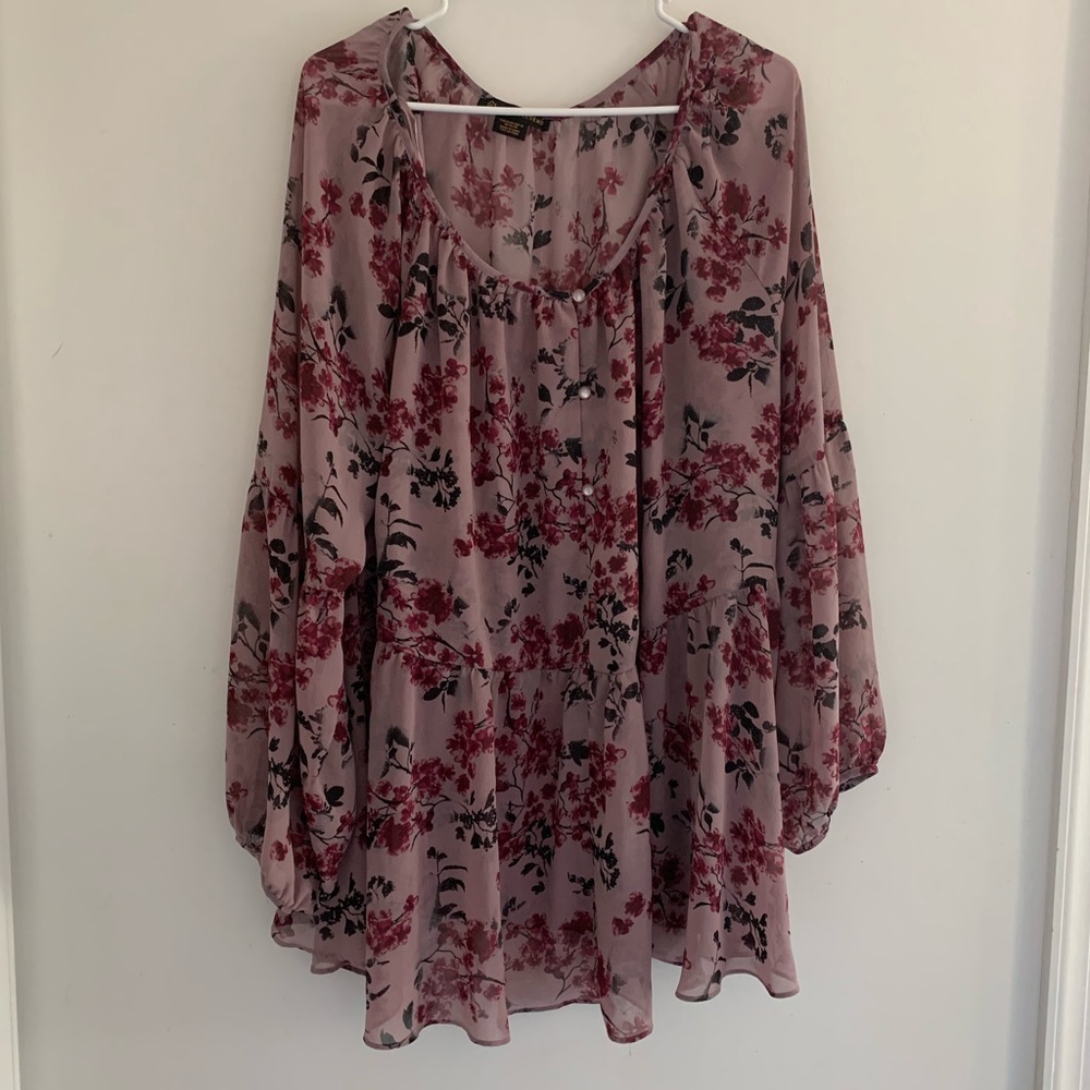 Love & Legend Plus Size 24 Blouse Pink Floral
